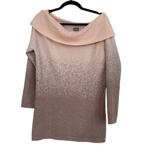 Soho New York and Company Women's Off the Shoulder Pink Sparkle 3/4 Sweater Sz M